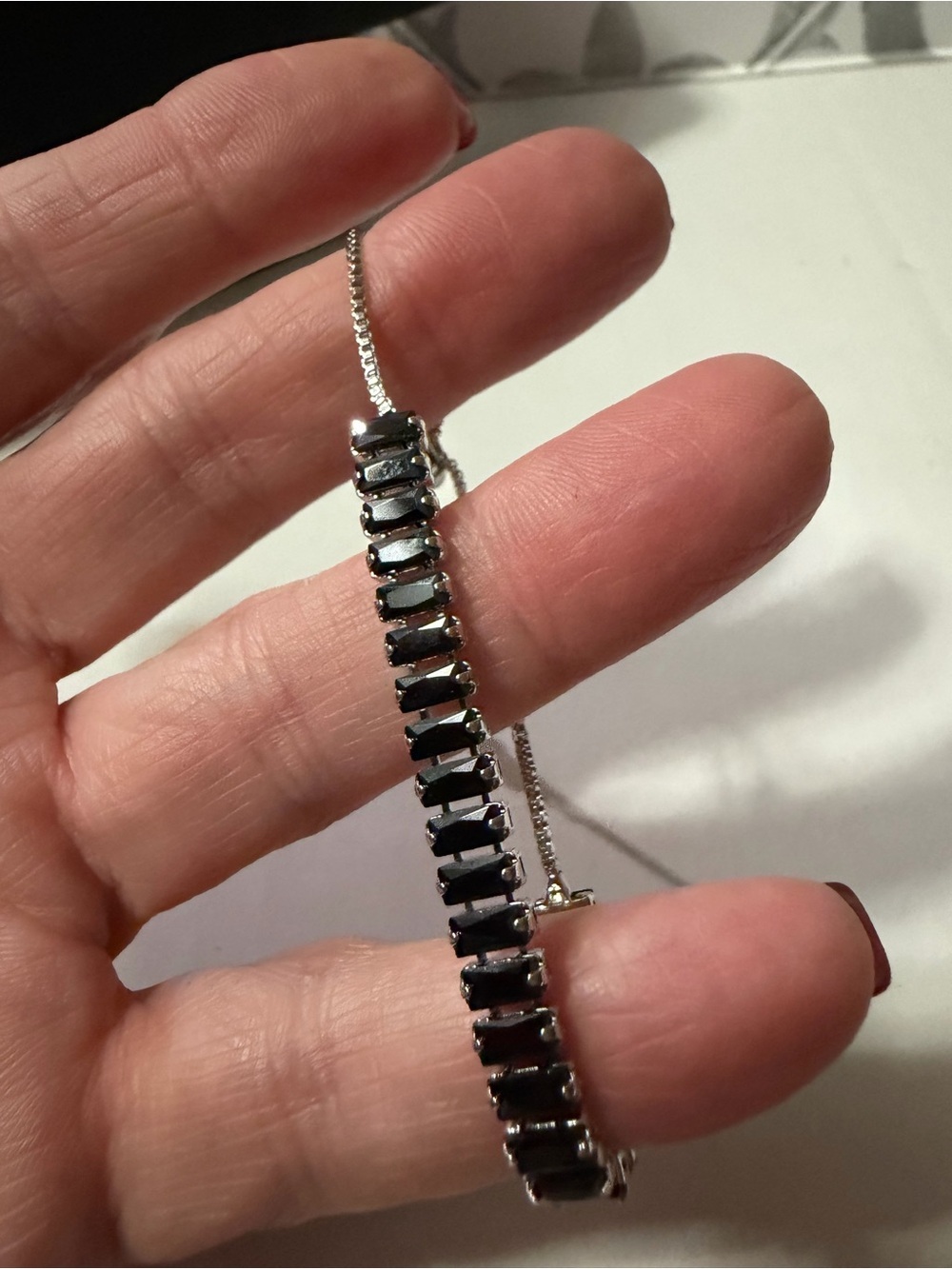 Black Crystal Tennis Bracelet - Women's Fashion Jewelry NWOT - Picture 4 of 6